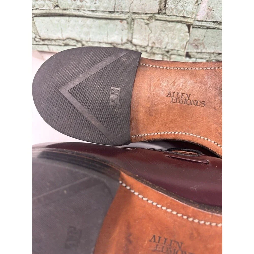 Allen Edmonds Saratoga Tassel Loafers 14 AA  Narrow Burgundy Oxblood Leather USA